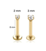 Tektaş Cerrahi Çelik Piercing Tragus Helix Kıkırdak Conch Gold Renk 8 mm (2 Adet) (Çok Renkli)