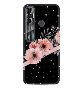 Tecno Spark 7 Pro Kılıf Resimli Desenli Baskılı Silikon Kılıf Siyah Şerit Mermer 1298