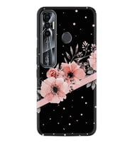 Tecno Spark 7 Pro Kılıf Resimli Desenli Baskılı Silikon Kılıf Siyah Şerit Mermer 1298
