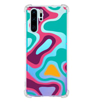 PrintiFy Huawei P30 Pro Köşe Korumalı Renkli Desen Tasarımlı Şeffaf Silikon Kılıf