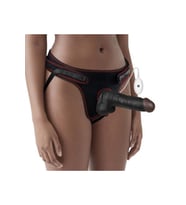 20 cm Belden Bağlamalı İçi Dolu Titreşimli Strapon Dildo