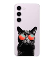 PrintiFy Samsung Galaxy S23 ile Uyumlu 1mm Slim Fit Kedi 3 050d Baskılı Şeffaf  Kılıf