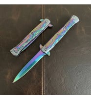 Knivox Browning Rainbow Titanyum Kaplama Ejderha İşlemeli Kamp Çakısı