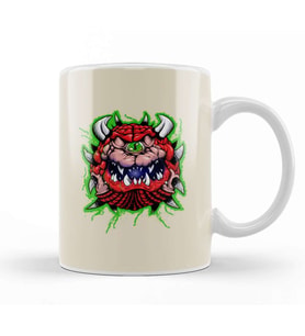 Doom Cacodemon Front and Back Tee A Kupa Bardak Porselen