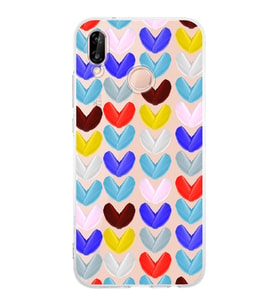 PrintiFy Huawei P20 Lite ile Uyumlu Water Color 1  Kamera Korumalı Şeffaf  Kılıf