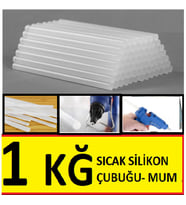 Mum Silikon Kalın Ø11.5X30 cm Sıcak Mum Silikon Çubuk Uç 1 Kg (35 Adet) (Beyaz)
