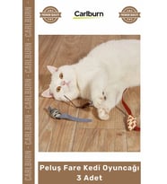 #Petshop Isırmaya Dayanıklı Kaliteli Kumaş İnteraktif Darbe Dirençli Peluş Fare Kedi Oyuncağı 3 Adet