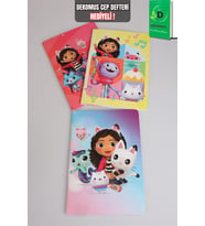 x Dekomus Lisanslı Gabby’s Dollhouse Çizgili Stickerli Defter 40 Yaprak Tek Adet "Dekomus Cep Defteri Hediyeli"
