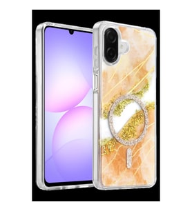 Onegif Samsung Galaxy A07 4g Lotus Simli Magsafe Kapak - Turuncu