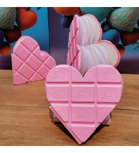 Kalpli Çikolata Not Defteri Pembe Renk