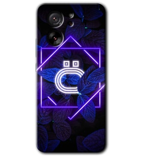 Xiaomi Mi 13T Kılıf HD Desen Baskılı Arka Kapak - Dark Neon Yaprak Ö Harfi