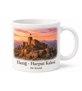 Elazığ Harput Kalesi Doğu Anadolu Hatırası Porselen Kupa Bardak Hediye