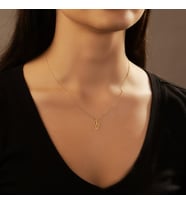 Kişiye Özel 925 Ayar Gümüş Zarif Parıltı Model Kolye Sevgiliye Hediye Takı (Gold)