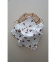 Müslin Örtü %100 Pamuk-Beyaz Bear 100x100 cm