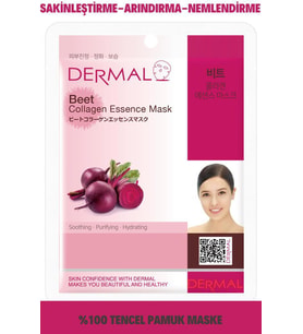 Dermal Pürüzsüzleştirici, Arındırıcı, Nemlendirici Pancar Özlü Kolajen Maske 23 gr