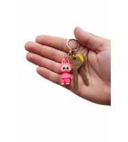 Labubu Figürlü Hareketli Anahtarlık (Pembe)