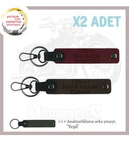Bikerlar İçin Özel, İsim Plaka ve 0 Rh (+) Kan Grubu Yazılı Hediye x2 Anahtarlık, K Kahve-Bordo-Ysl (Çok Renkli)
