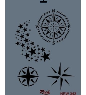 Rich New Seri N-343 Stencil 35x25 cm