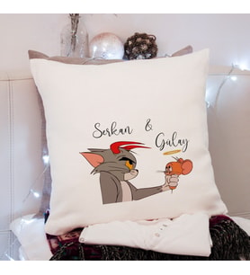 Tom & Jerry Tasarımlı Yastık Kişiye Özel