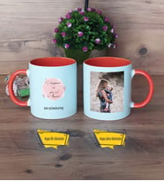 Anneye Doğum Günü Hediyesi Kupa Bardak Turuncu Fotoğraflı Anneler Günü Hediyesi