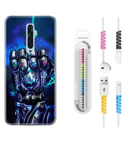 Oppo Reno 2Z 4 Lite 4 Pro 5 6 7 A31 Kılıf Kablo Koruma Spiral Silikon Thunder Play 1760