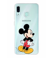 Samsung Galaxy A30  Kapak Mickey Mouse Tasarımlı Şeffaf Silikon Kılıf
