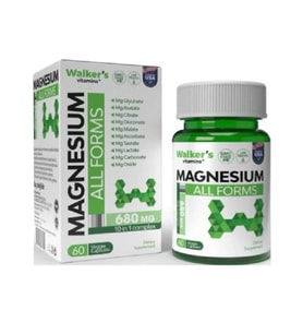 Walkers Magnezyum All Forms (SİTRAT, MALAT, BİSGLİSİNAT, TAURAT, LAKTAT, ASKORBAT, GLUKONAT, ASPARTAT, B6)
