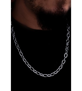 Erkek Çelik Kolye - Desenli Halka Model Çelik Kolye