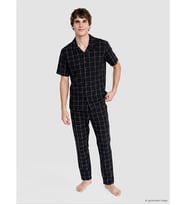 LC WAIKIKI Siyah Regular Fit Ekose Erkek Pijama Takım