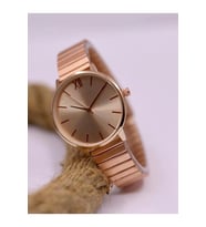 Rose Gold Renk Kordonlu Roma Rakamlı Kadın Kol Saati Mls-1041