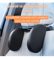 Katlanabilir Ayarlanabilir Suni Deri Araç Yastığı Oto Seyahat Yastığı Araç Boyunluk Oto Yastık