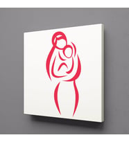 BEBEĞİNİ KOKLAYAN ANNE KANVAS TABLO 40x40cm (Karışık)