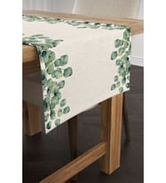 Keten Görünümlü Yaprak Desenli Runner 40x140