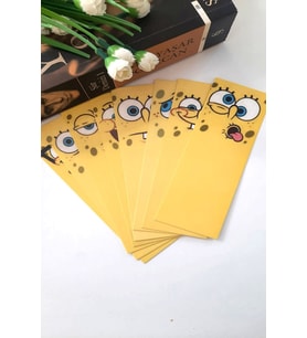8'li Sünger Bob's Serisi Kitap Ayracı - Kalın Kuşe - 4,5x15cm - Okul Hediye - 