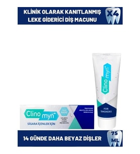 Clinomyn Sigara İçenler İçin Diş Beyazlatan Diş Macunu 75 ml x 4 Adet