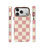 iPhone 17 Pro Vorian Çift Katmanlı Kılıf Blush Checker