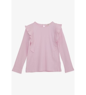 Breeze Kız Çocuk Uzun Kollu Bluz Fırfırlı 4-8 Yaş, Pembe