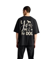 Erkek Oversize Köpek Sevgisi Baskılı Tişört %100 Pamuk Rahat Kesim Günlük Giyim Modern Şık Konforlu