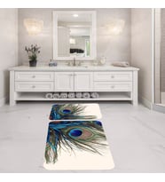 Banyo Halısı Ikili Klozet Takımı Kaymaz Tabanlı Banyo Paspas Takımı (Karışık)