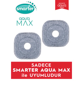SMARTER Aqua Max 2 Adet Yedek Mop Temiz & Kirli Suyu Ayırma Özelliği Otomatik Temizlik Seti Mop
