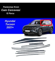 Hyundai Tucson Cam Çıtası Komple Set Çerçevesi Kromu Nikelajı 2021 Sonrası