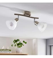 Rsylight 2 Lü inox  180 Derece Hareketli Beyaz Camlı Modern Dekoratif Avize