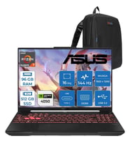 Asus Tuf Gaming A16 (FA607NUG-GAMING) Amd Ryzen™ 7 7445HS 96GB Ddr5 512GB SSD RTX4050/6GB 140W 16-Inch, Fhd+ 16:10 (1920 x 1200, Wuxga) 144Hz IPS Freedos Taşınabilir Bilgisayar RL125F32+ZETTAÇANTA