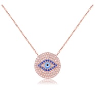 EMILIANO JEWELLERY Zİrkon Taşlı Pırlanta Montür Rose Altın Kaplama Ortası Nazar Desenli Mineli Yuvar