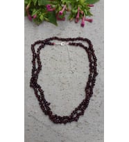 STONEAGE JEWELLERY Lal Doğal Taş Çift Sıra Bayan Uzun Kolye (Altın / Dore)