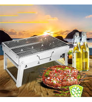 Katlanabilir Paslanmaz Çelik Mangal Izgarası 43x29x37 Taşınabilir Kamp Piknik Barbekü