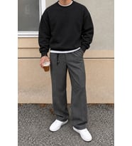 Erkek 3 İplik Şardonlu Regular Fit Bisiklet Yaka Basic Sweatshirt