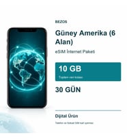 Güney Amerika (6 Alan) eSIM İnternet Paketi 10 GB 30 Gün