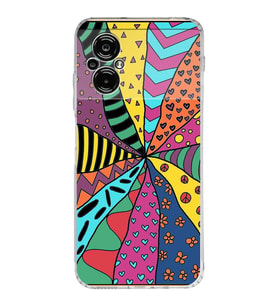 PrintiFy Xiaomi Poco M5 ile Uyumlu 1mm Slim Fit Retro Renkler 4 Baskılı Şeffaf  Kılıf