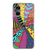 PrintiFy Xiaomi Poco M5 ile Uyumlu 1mm Slim Fit Retro Renkler 4 Baskılı Şeffaf  Kılıf